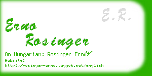 erno rosinger business card